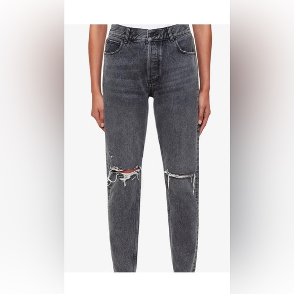 Anine Bing High Rise Ripped Gray Jeans - Picture 12 of 12